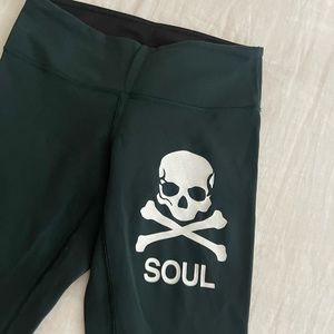 Soul Cycle x Lululemon Dark Green Cropped Leggings
